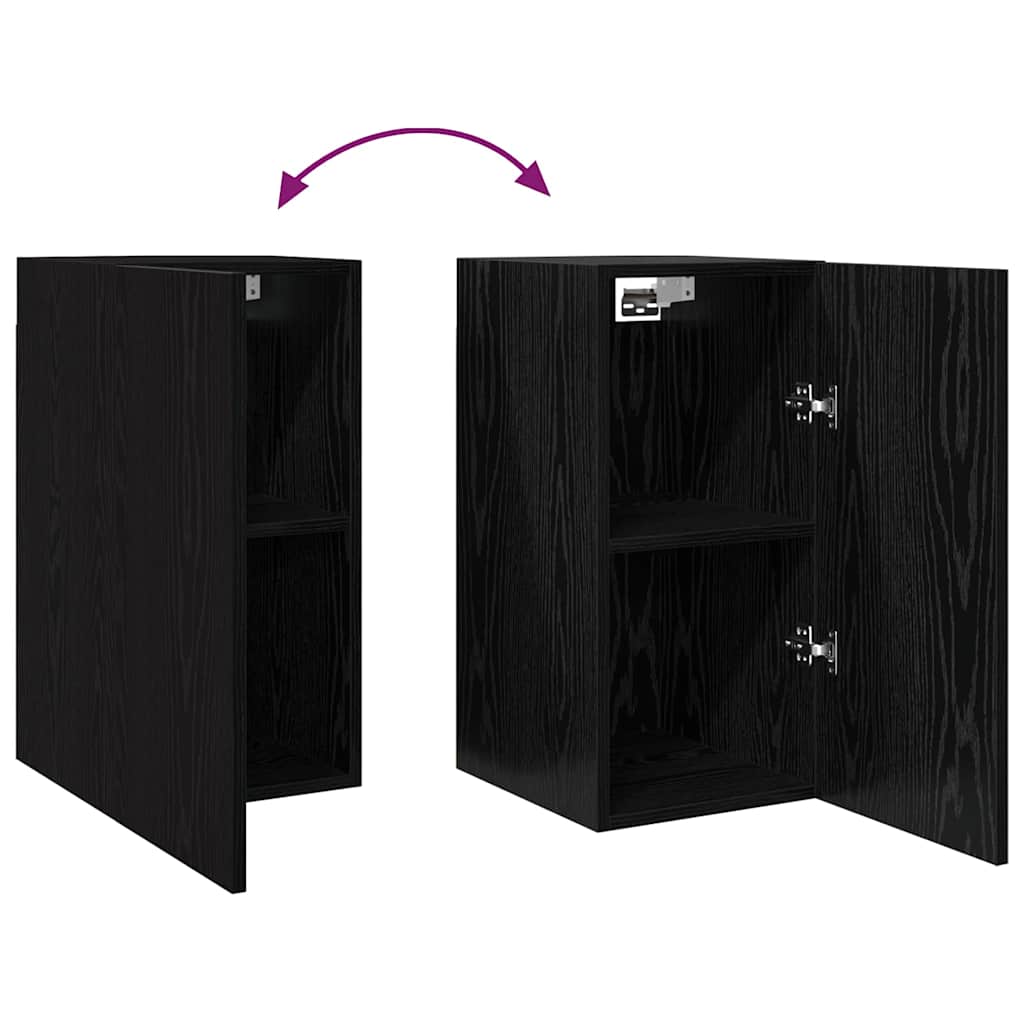 Conjunto de mueble de TV 7 pcs Roble Negro 30,5 x 30 x 60 cm