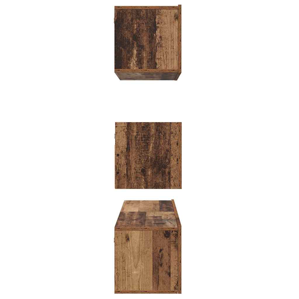 Conjunto de mueble de TV 4 pcs Madera envejecida