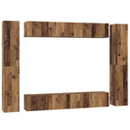 Conjunto de mueble de TV 10 pcs Madera envejecida