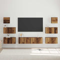 Conjunto de mueble de TV 8 pcs Madera envejecida