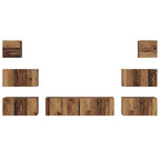 Conjunto de mueble de TV 8 pcs Madera envejecida