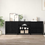 Aparador 3 pcs Roble Negro 70 x 41 x 75 cm Madera de ingeniería