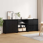 Aparador 3 pcs Roble Negro 70 x 41 x 75 cm Madera de ingeniería