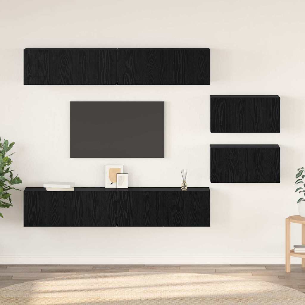 Conjunto de mueble de TV 6 pcs Roble artesanal