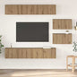Conjunto de mueble de TV 6 pcs Roble artesanal