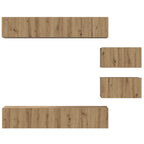 Conjunto de mueble de TV 6 pcs Roble artesanal