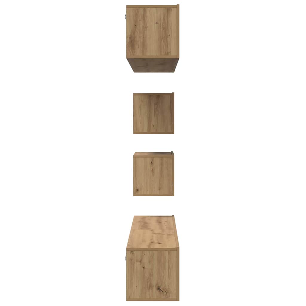 Conjunto de mueble de TV 6 pcs Roble artesanal