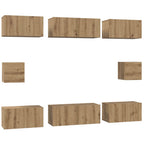 Conjunto de mueble de TV 8 pcs Roble artesanal