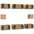 Conjunto de mueble de TV 8 pcs Roble artesanal