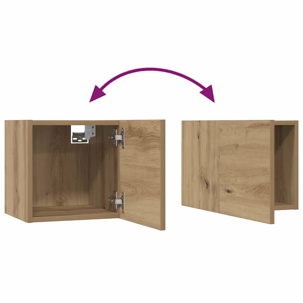 Conjunto de mueble de TV 8 pcs Roble artesanal