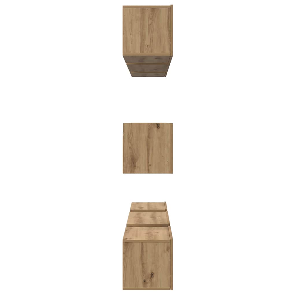Conjunto de mueble de TV 8 pcs Roble artesanal