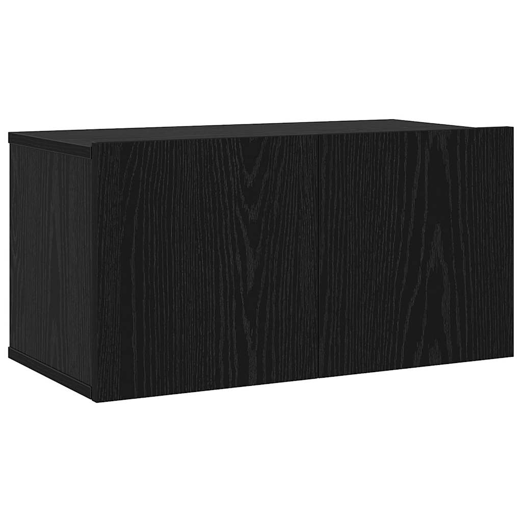 Conjunto de mueble de TV 3 pcs Roble Negro Madera de ingeniería