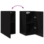 Conjunto de mueble de TV 3 pcs Roble Negro Madera de ingeniería