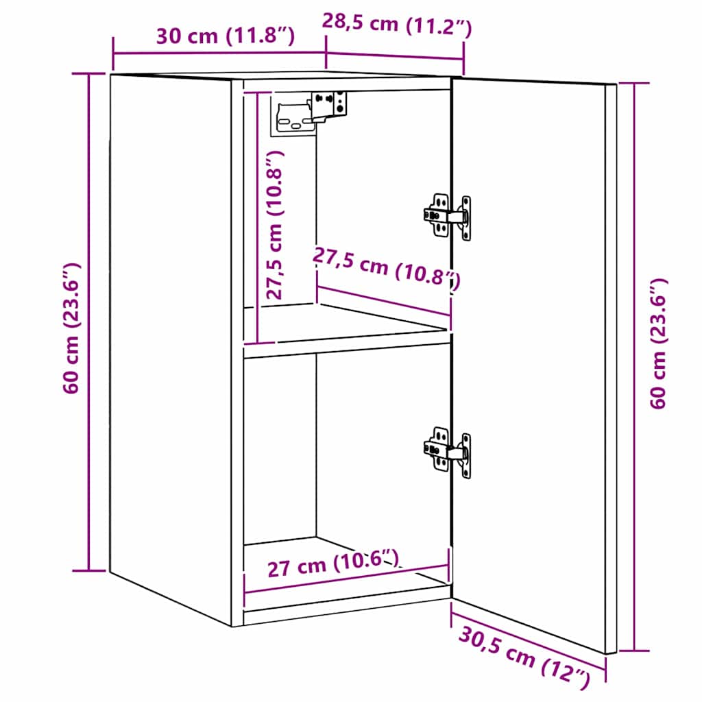 Conjunto de mueble de TV 3 pcs Roble Negro Madera de ingeniería