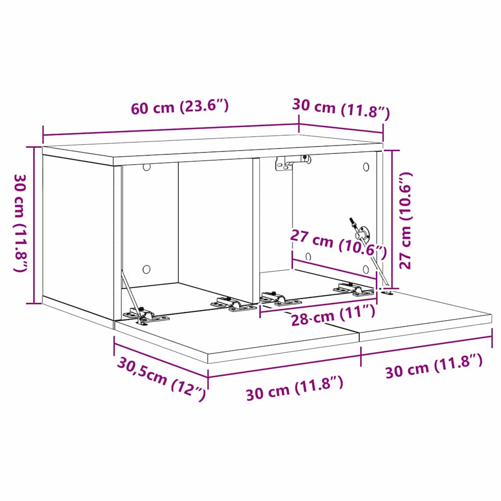 Conjunto de mueble de TV 3 pcs Roble Negro Madera de ingeniería