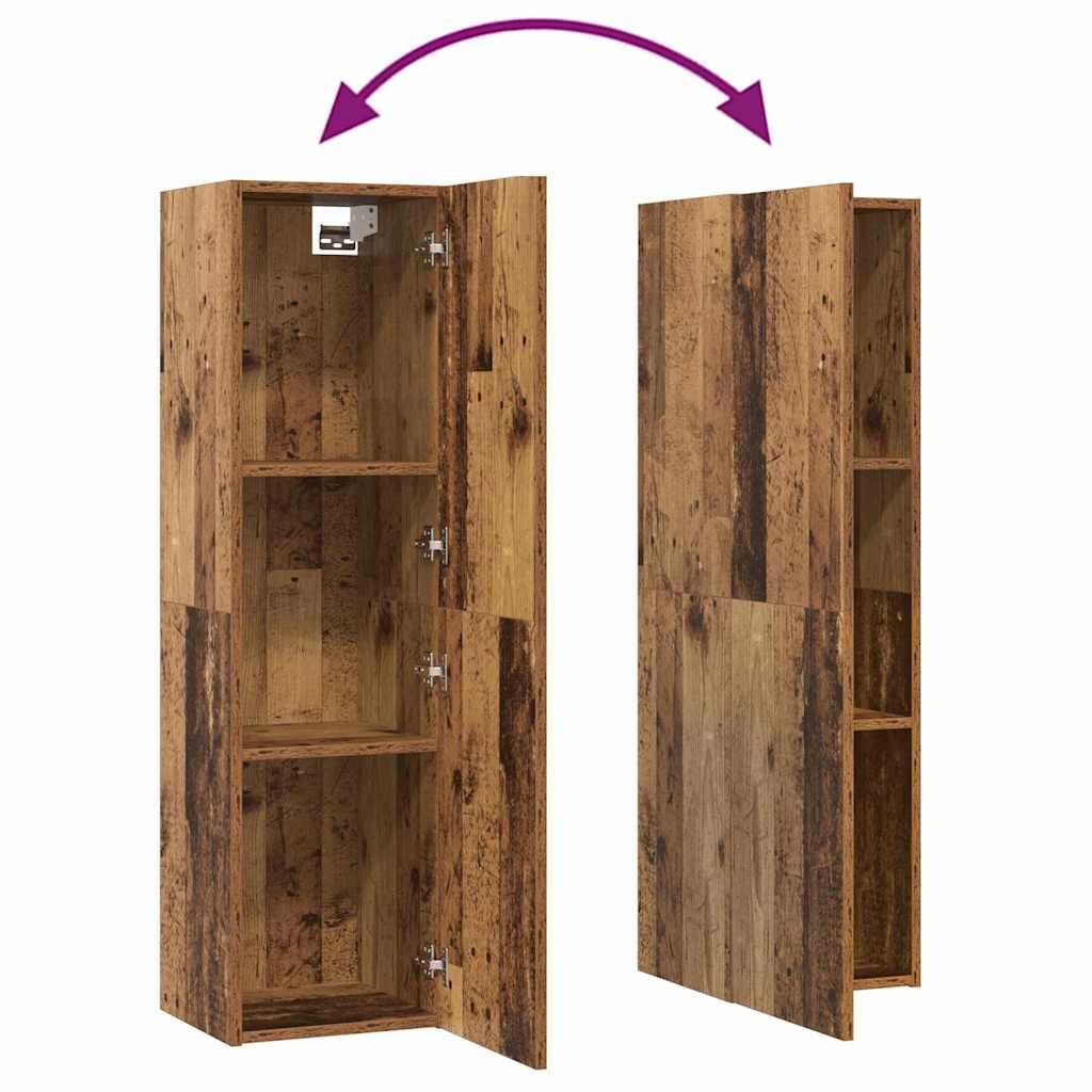 Mueble de TV de Pared 4 pcs Madera Vieja Madera contrachapada