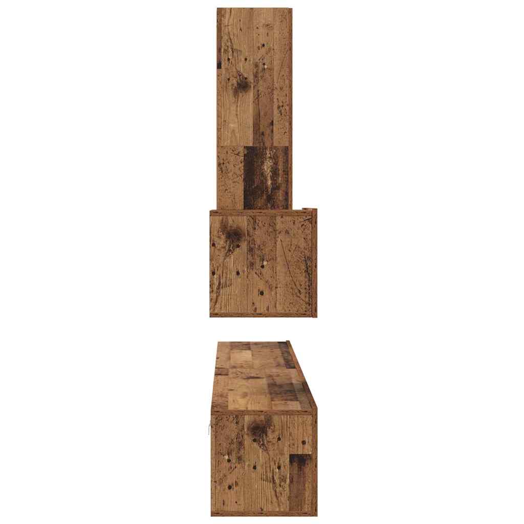 Mueble de TV de Pared 4 pcs Madera Vieja Madera contrachapada