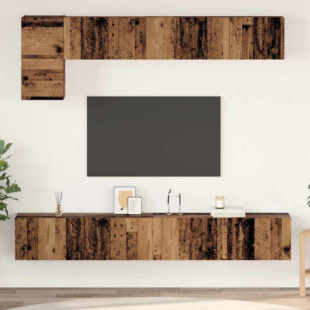 Conjunto de mueble de TV 2 pcs Marrón 37 x 37 x 142,5 cm