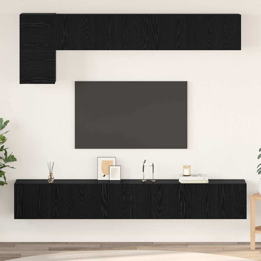 Conjunto de mueble de TV 2 pcs Marrón 37 x 37 x 142,5 cm
