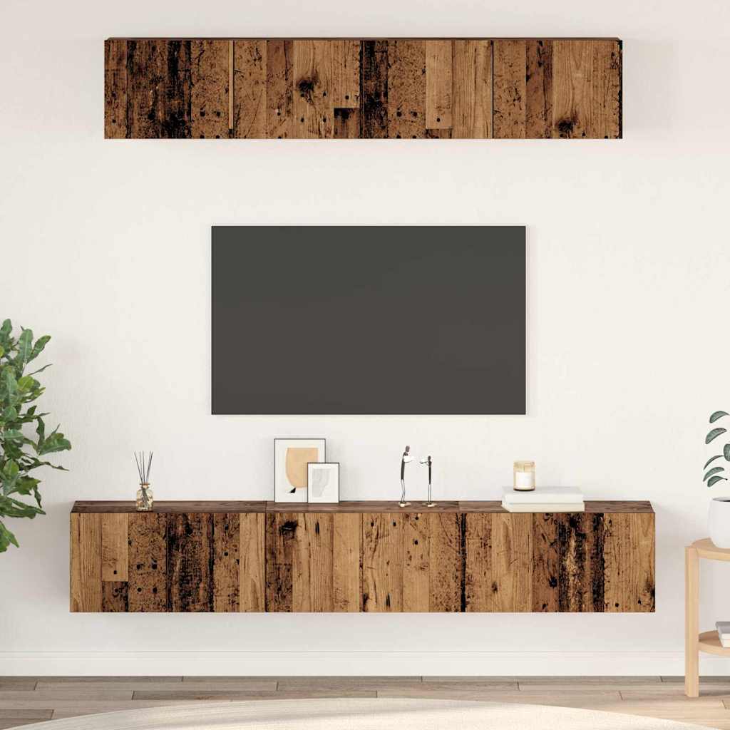 Conjunto de mueble de TV 2 pcs Marrón 37 x 37 x 142,5 cm