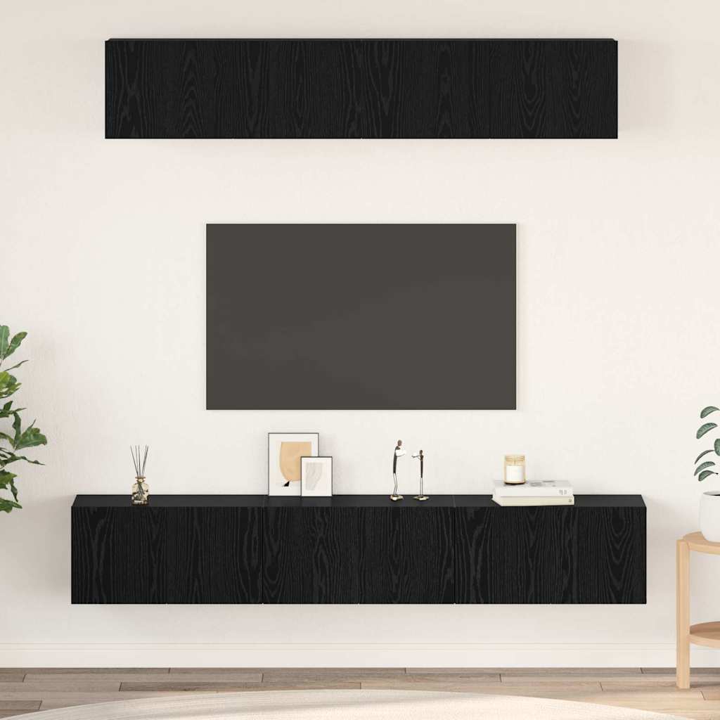 Conjunto de mueble de TV 2 pcs Marrón 37 x 37 x 142,5 cm