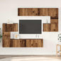 Conjunto de mueble de TV 8 pcs Madera envejecida