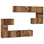 Conjunto de mueble de TV 8 pcs Madera envejecida