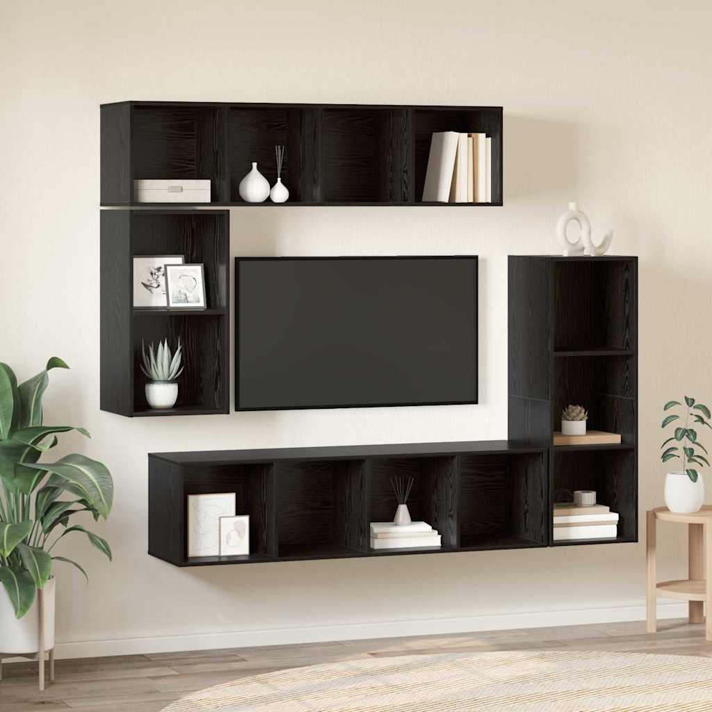 Conjunto de mueble de TV 4 pcs Roble artesanal