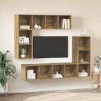 Conjunto de mueble de TV 4 pcs Roble artesanal