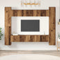 Conjunto de mueble de TV 10 pcs Madera envejecida
