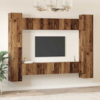 Conjunto de mueble de TV 10 pcs Madera envejecida