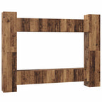 Conjunto de mueble de TV 10 pcs Madera envejecida