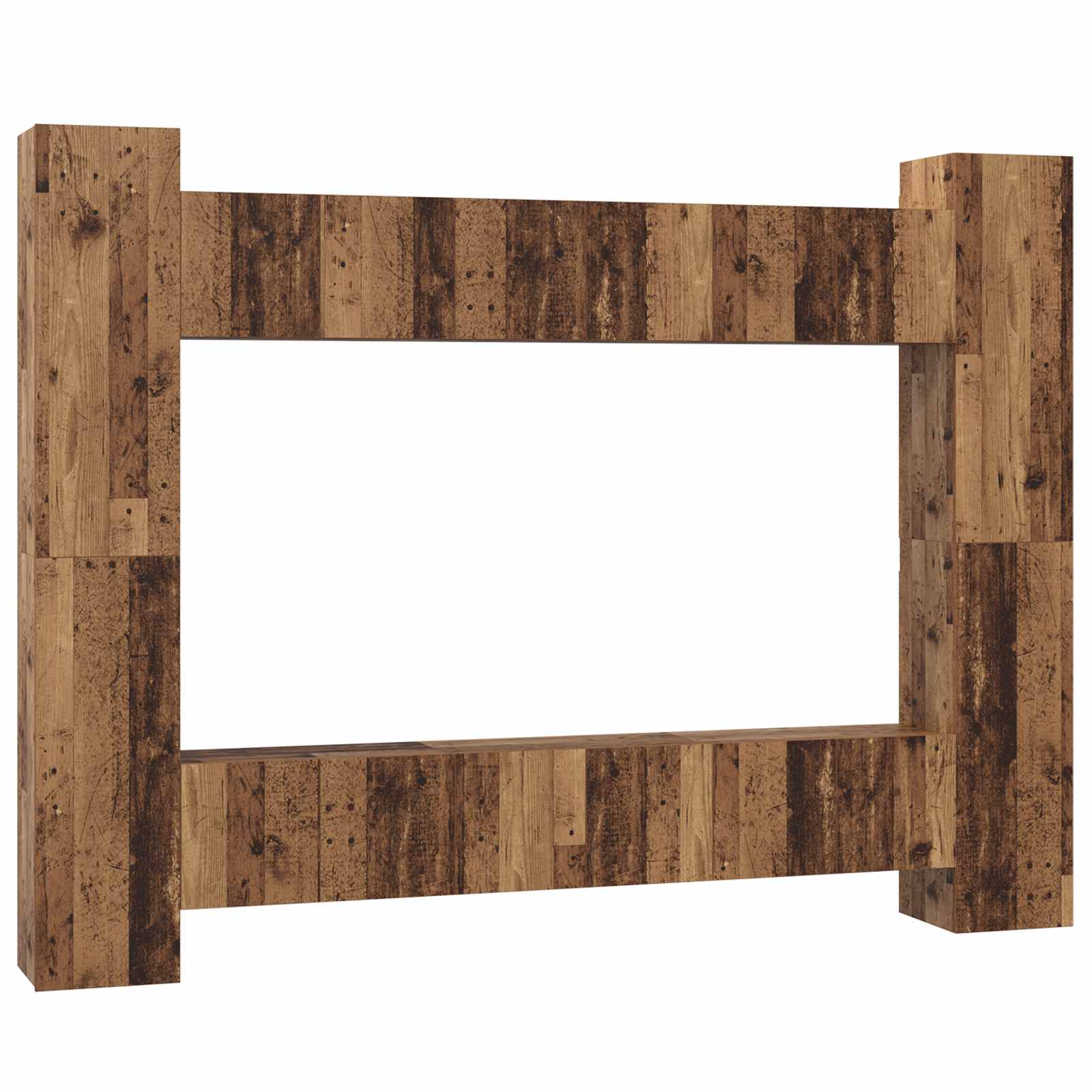 Conjunto de mueble de TV 10 pcs Madera envejecida