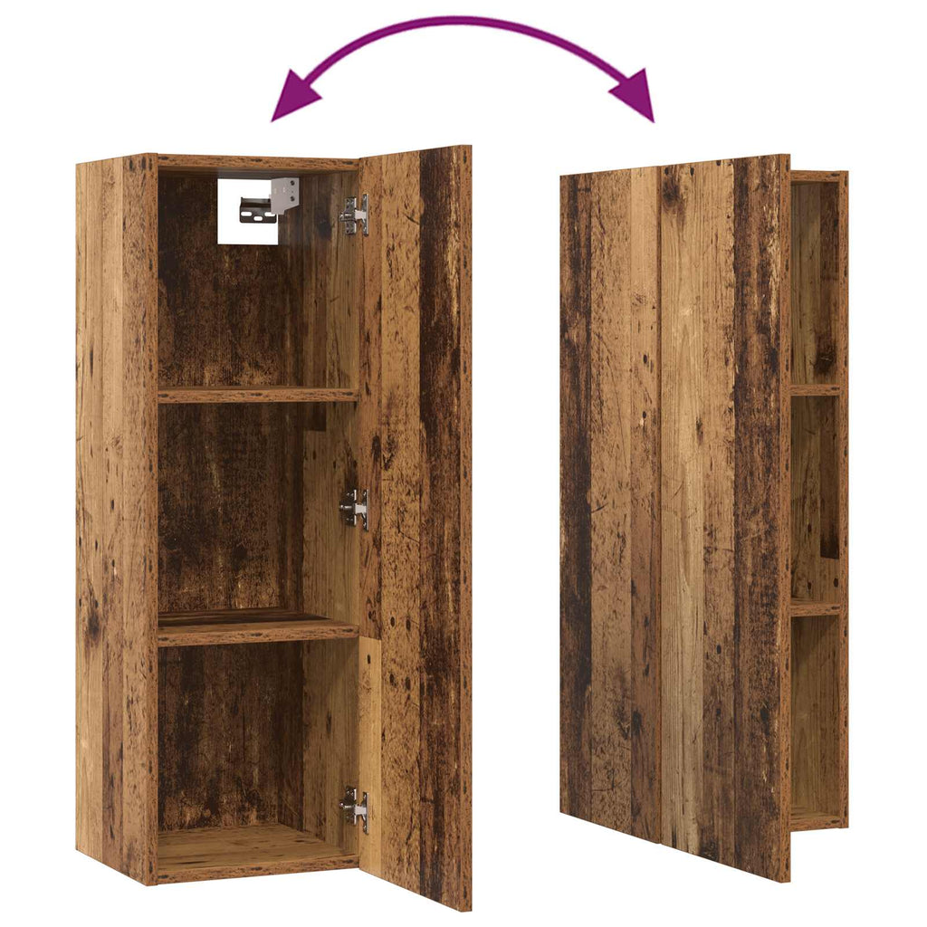 Conjunto de mueble de TV 10 pcs Madera envejecida