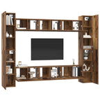 Conjunto de mueble de TV 10 pcs Madera envejecida