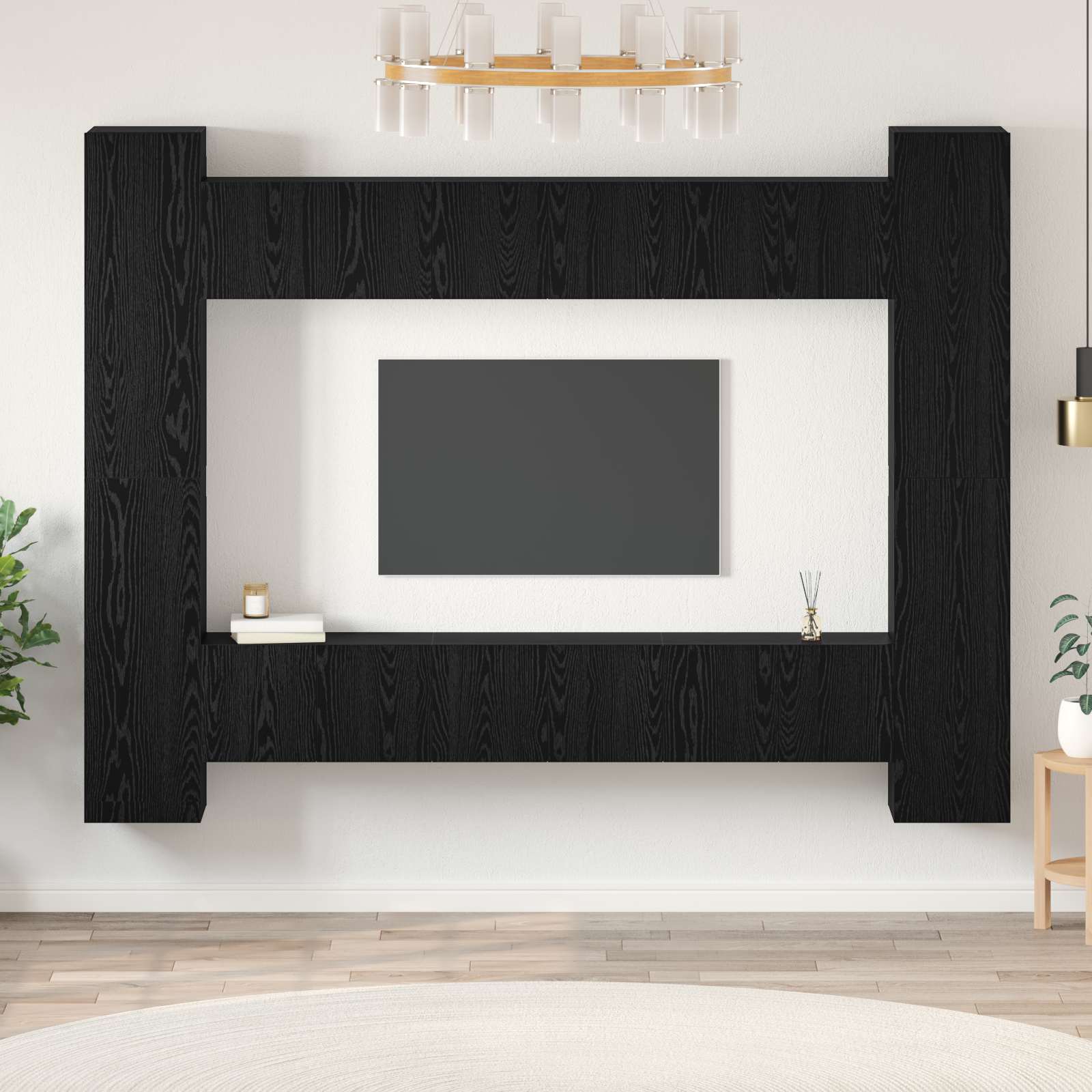 Conjunto de mueble de TV 10 pcs Madera envejecida