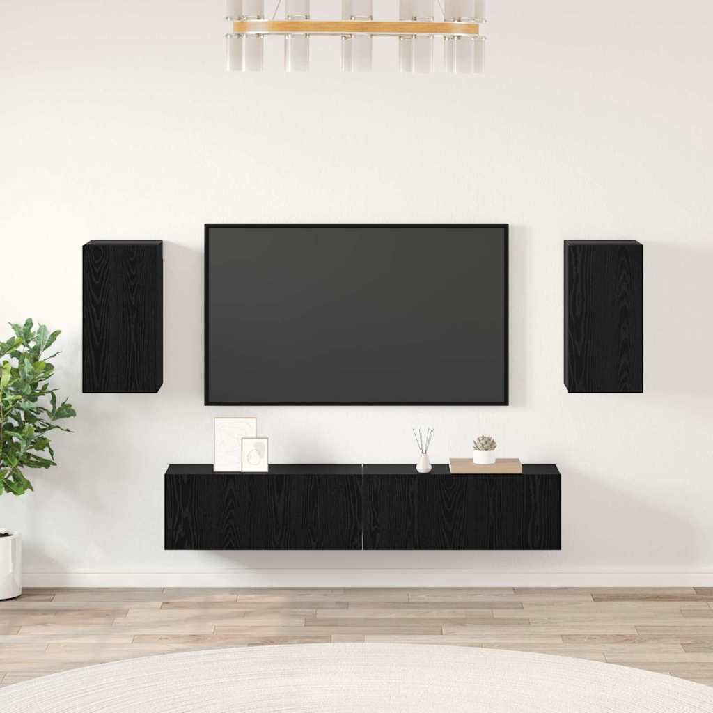 Conjunto de mueble de TV 3 pcs Madera envejecida