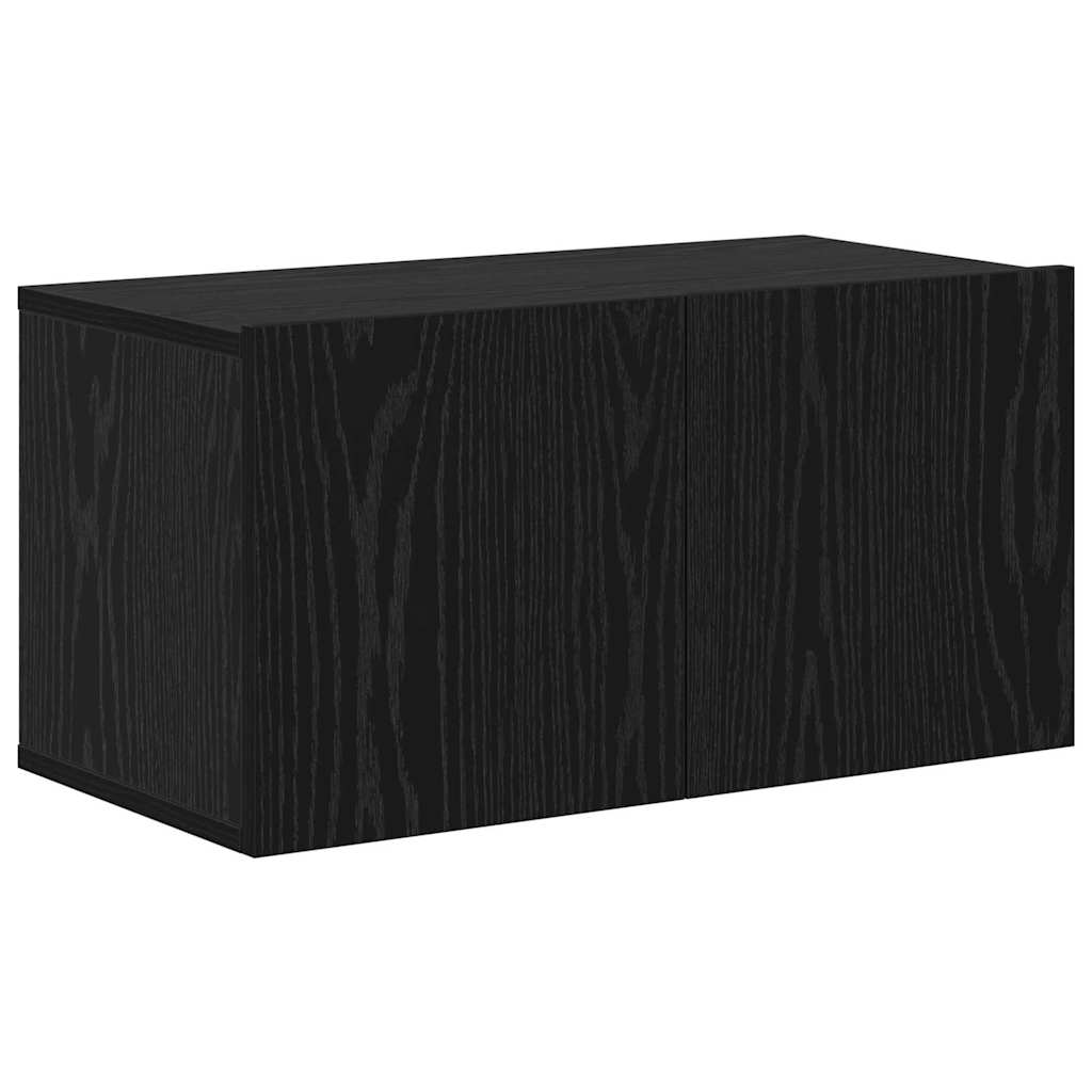 Conjunto de mueble de TV 4 pcs Roble Negro Madera de ingeniería