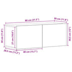 Conjunto de mueble de TV 4 pcs Roble Negro Madera de ingeniería