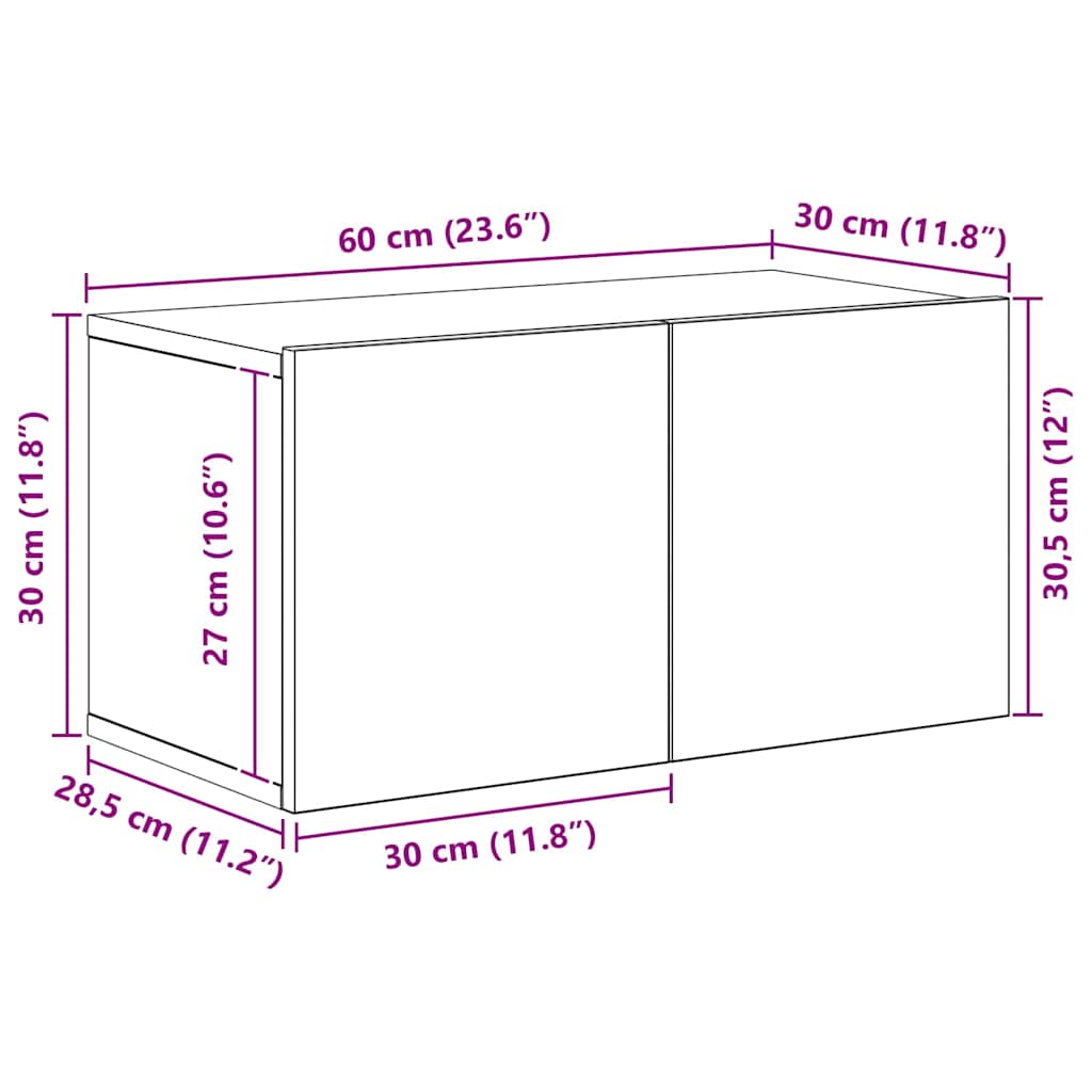 Conjunto de mueble de TV 4 pcs Roble Negro Madera de ingeniería
