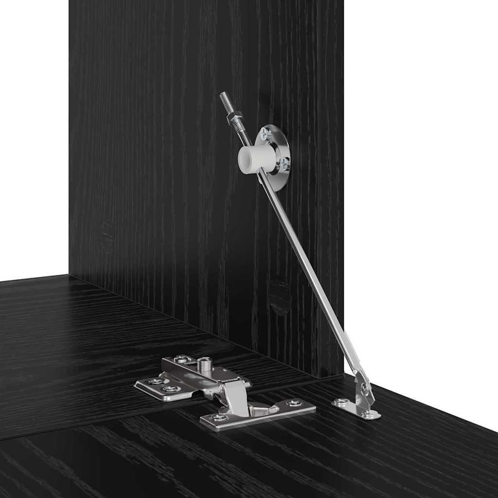 Mueble de TV de Pared 2 pcs Roble Negro Madera de ingeniería