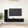 Mueble de TV de Pared 2 pcs Roble Negro Madera de ingeniería