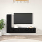 Mueble de TV de Pared 2 pcs Roble Negro Madera de ingeniería