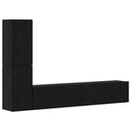 Mueble de TV de Pared 2 pcs Roble Negro Madera de ingeniería