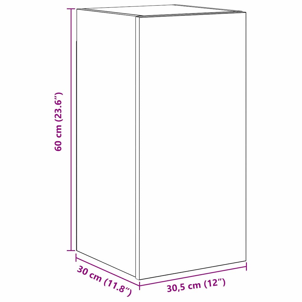Mueble de TV de Pared 2 pcs Roble Negro Madera de ingeniería