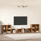 Juego de muebles de TV 8 pcs Madera Vieja Madera contrachapada