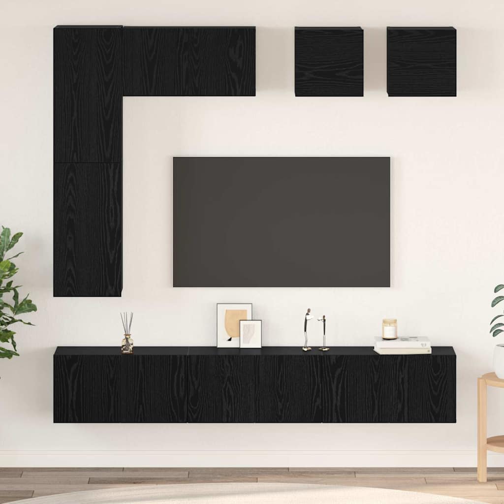Conjunto de mueble de TV 2 pcs Madera envejecida