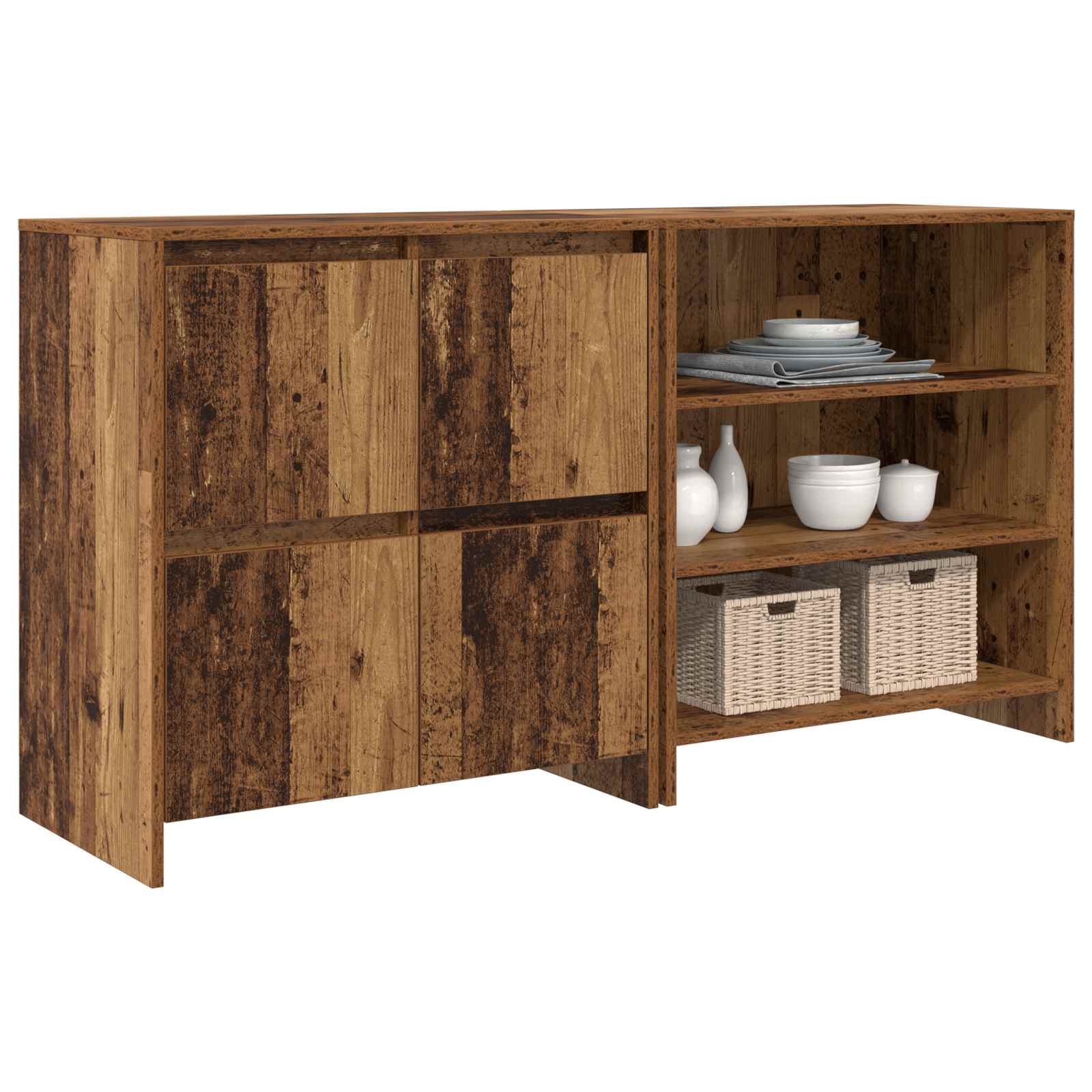 Aparador 2 pcs Madera vieja 70 x 41 x 75 cm