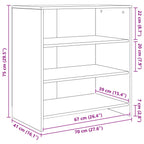 Aparador 2 pcs Madera vieja 70 x 41 x 75 cm