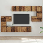 Conjunto de mueble de TV 10 pcs Madera envejecida